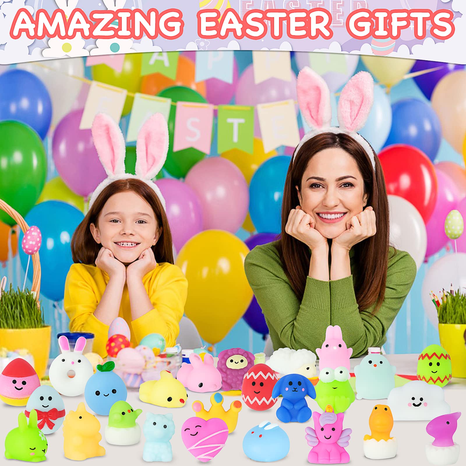 30Pcs Easter Squishy Toys - Cute Animal Mochi Squishies for Kids Stress Relief, Easter Egg Fillers, Party Favors, Birthday Gifts, Classroom Prizes & Easter Basket Stuffers - Perfect for Easter Celebrations, Birthday Parties and School Rewards