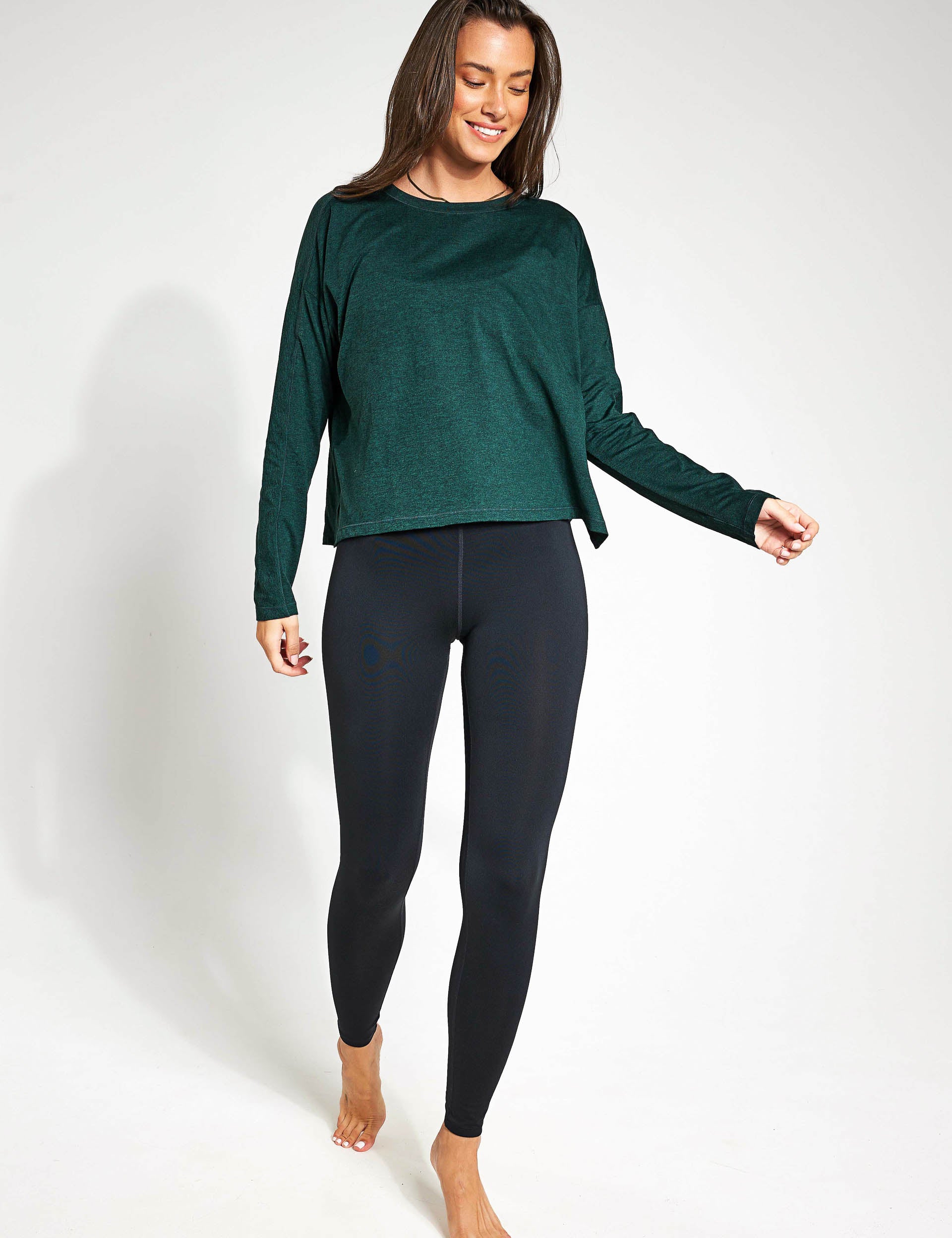 ReSet Men's Long Sleeve T-Shirt - Soft Cotton Moss Green Casual Shirt for Everyday Wear, Outdoor Activities & Layering