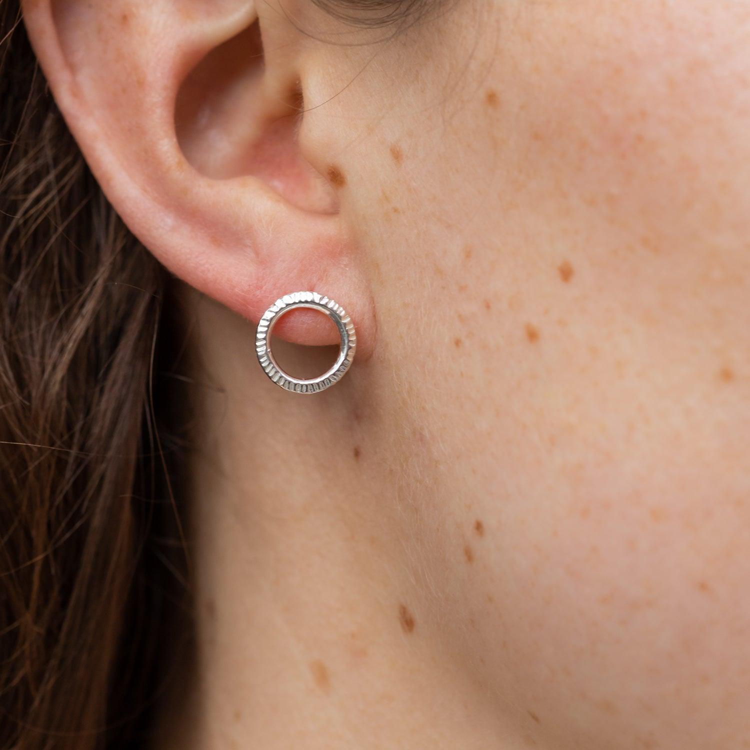 Circle Stud Earrings for Women - 14K Gold Plated Hypoallergenic Small Hoop Earrings - Perfect for Everyday Wear, Parties & Gifts
