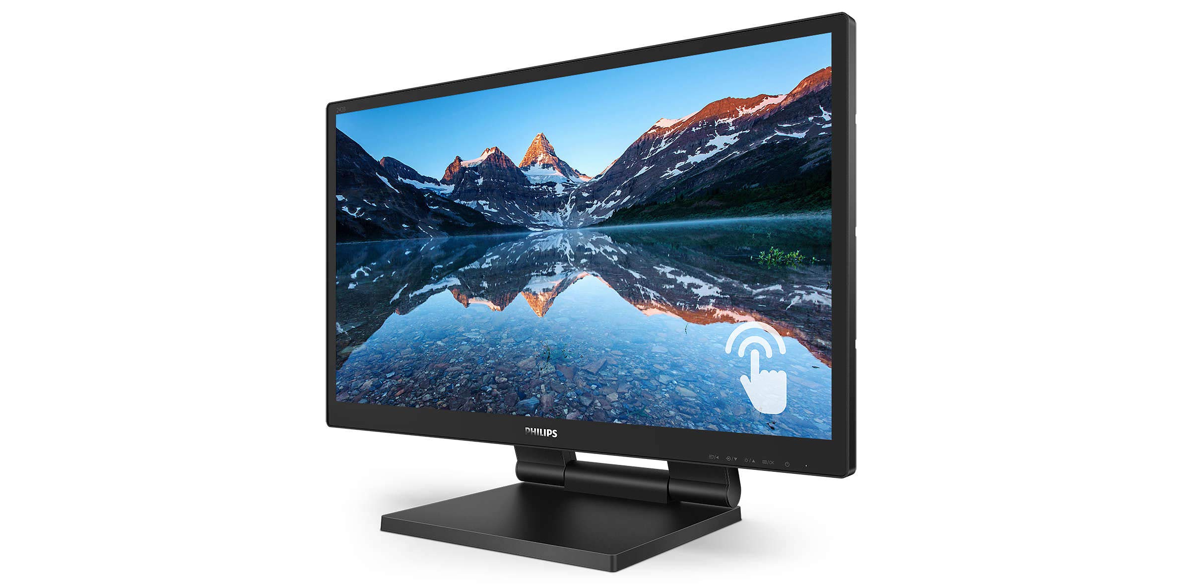 Philips 242B9T 24-Inch Touchscreen Monitor - Full HD 1920x1080, 60Hz, Adjustable Height, VGA/DVI/HDMI/DisplayPort, USB Hub - Black | Perfect for Office Work, Graphic Design & Home Entertainment