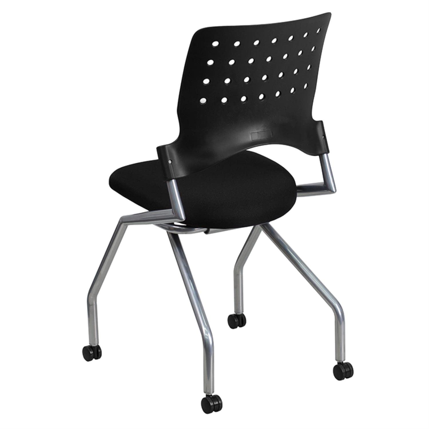 Flash Furniture Galaxy Mobile Nesting Chair with Black Fabric Seat - Stackable Office & Event Chairs for Home, School, Conference & Waiting Rooms