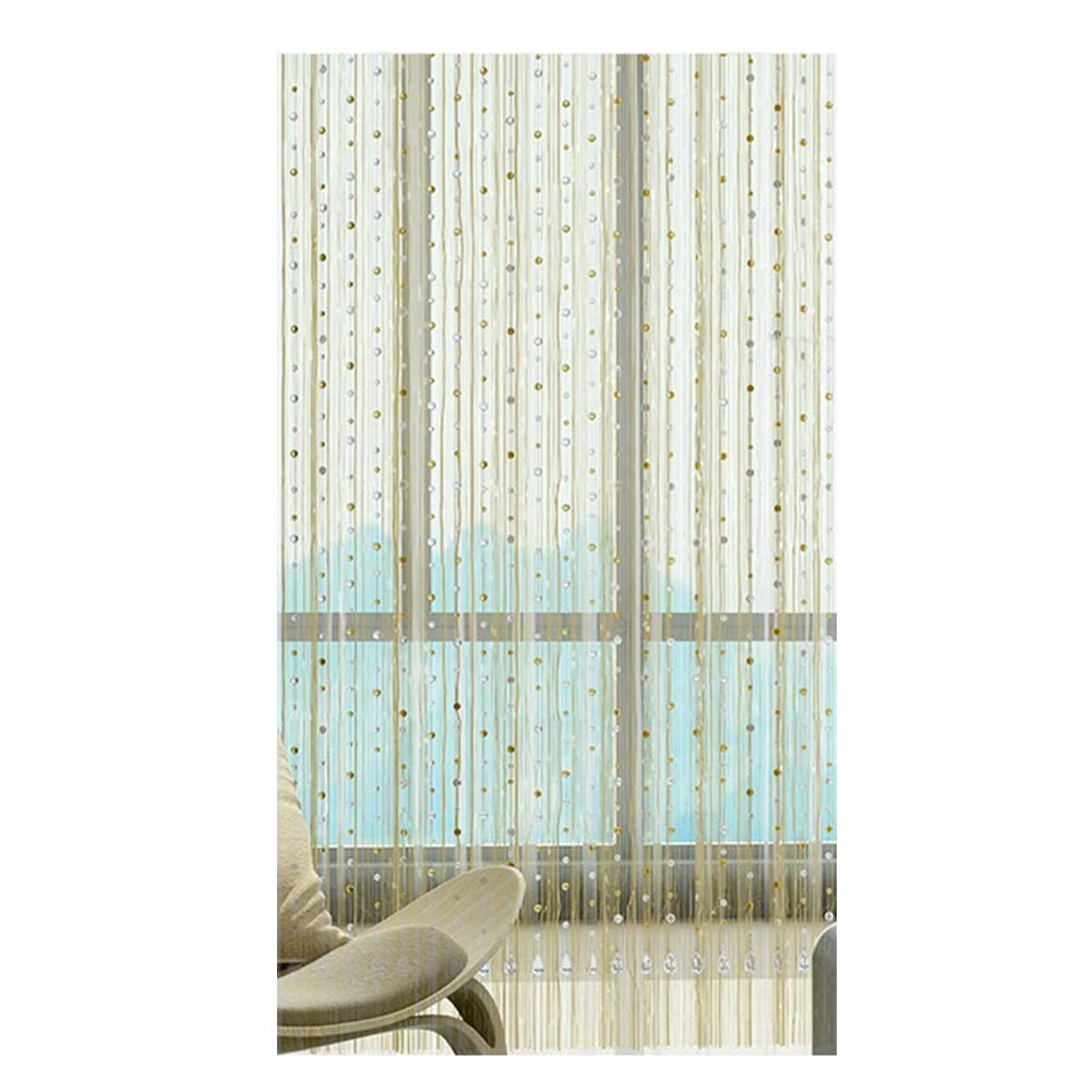 LIQICAI Beaded Curtain Tassel String - 0.8x2.8m Bohemian Door Window Decor, Room Divider Panel for Wedding, Coffee Shop, Bedroom & Home Decoration (Beige) | Perfect for Boho Chic Interiors, Nursery Accents and Photo Backdrops