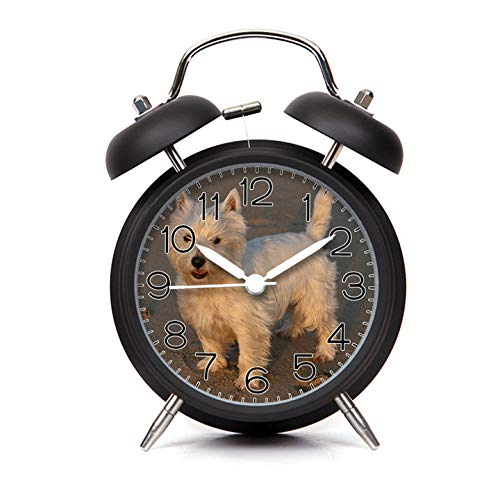 Vintage Twin Bell Alarm Clock with Nightlight - Silent, Non-Ticking Desk & Bedside Clock for Girls (Red, Black, White, Blue) - Perfect for Home, Office, Dorm Room & Gift Giving
