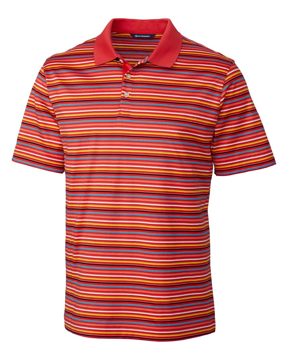 Cutter & Buck Men's Big & Tall Oakes Mercerized Multi-Stripe Polo Shirt - Comfortable & Stylish for Casual Wear, Office & Outdoor Activities