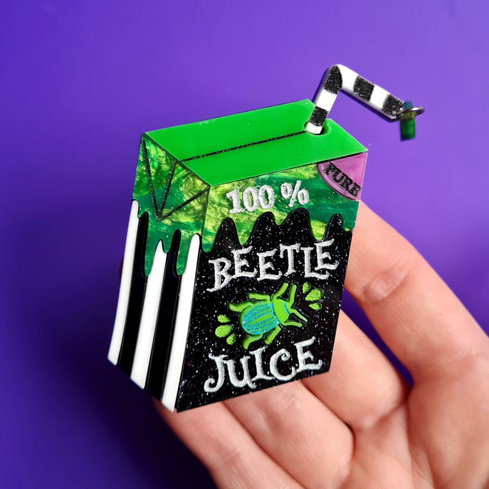 Cherryloco Beetle Juice Necklace - Unique Gothic Jewelry for Women, Handmade Resin Pendant with Beetle Design - Perfect for Halloween, Cosplay, and Alternative Fashion Lovers