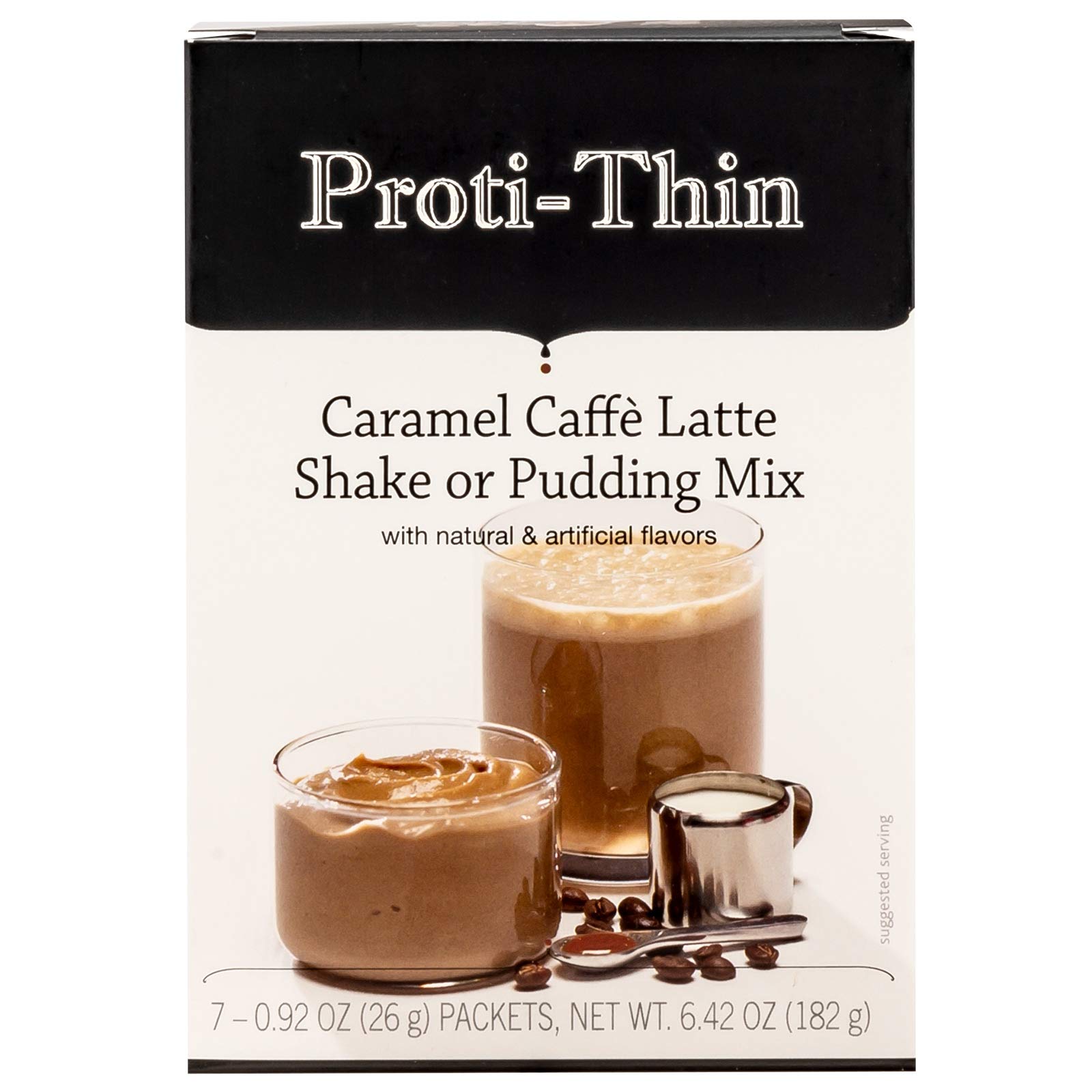 High Protein Caramel Cafe Latte Shake Mix - Proti-Thin Diet Supplement, Aspartame-Free & Gluten-Free, 7 Servings per Pack - Perfect for Weight Loss, Meal Replacement & On-the-Go Nutrition