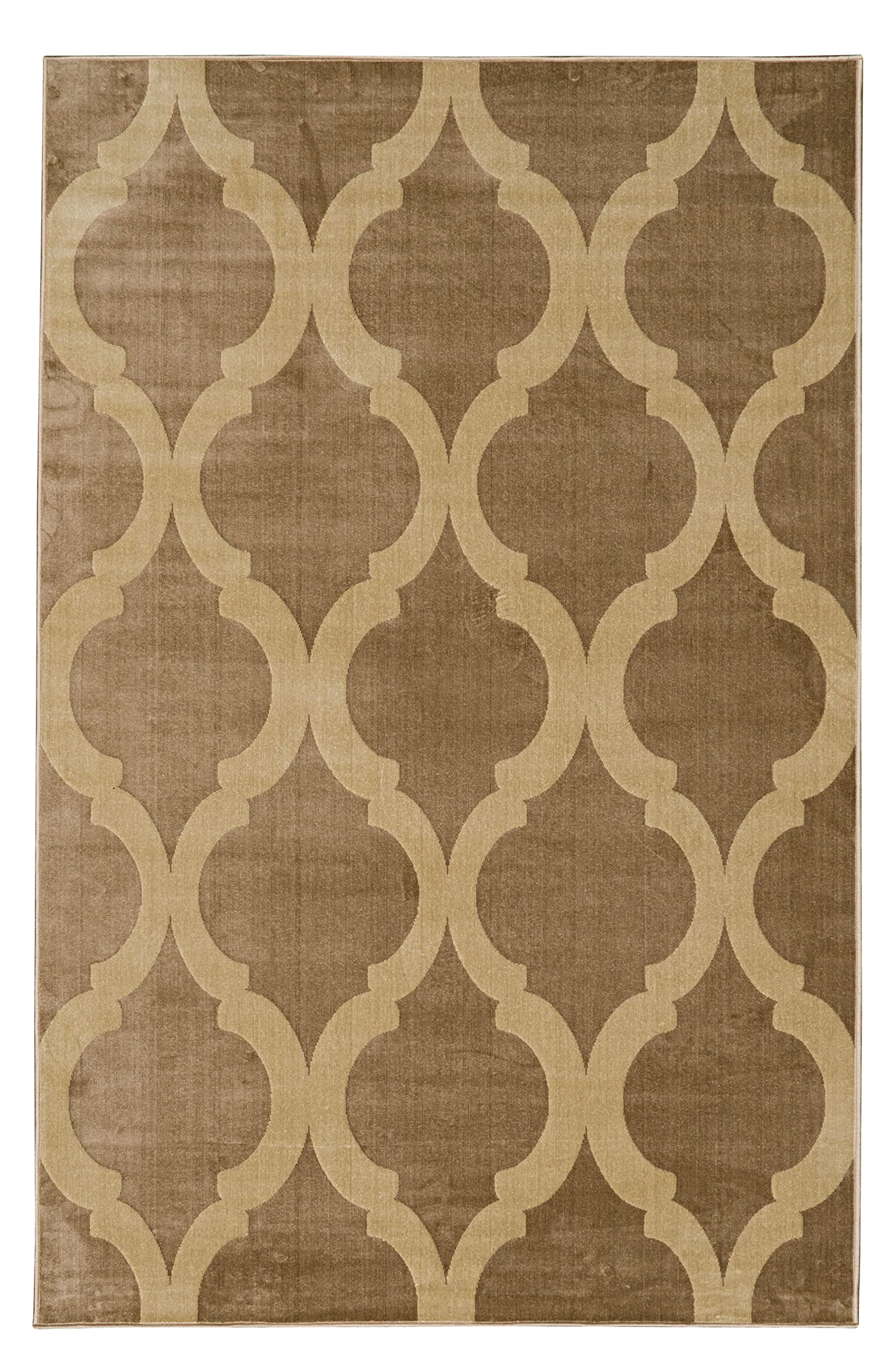 Linon Garlon Dara 8' x 10' Beige & Sand Area Rug - Soft Living Room Rug, Bedroom Carpet for Home Decor | Perfect for Family Rooms, Offices & Cozy Spaces