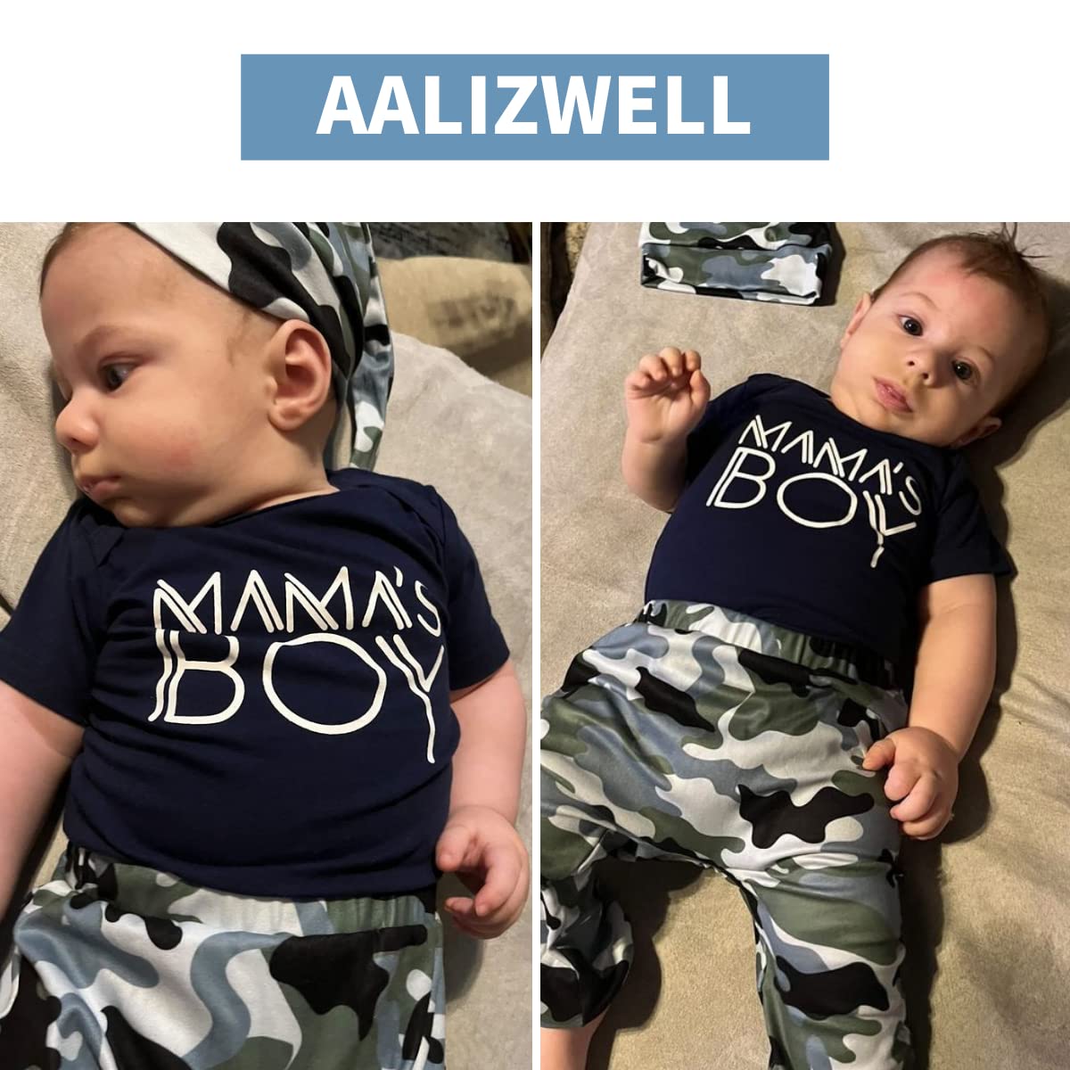 Aalizzwell Baby Boys Summer Outfit - Short Sleeve Bodysuit & Pants Set | Soft Cotton Romper for Newborns & Toddlers | Perfect for Playtime, Beach Trips & Family Photos