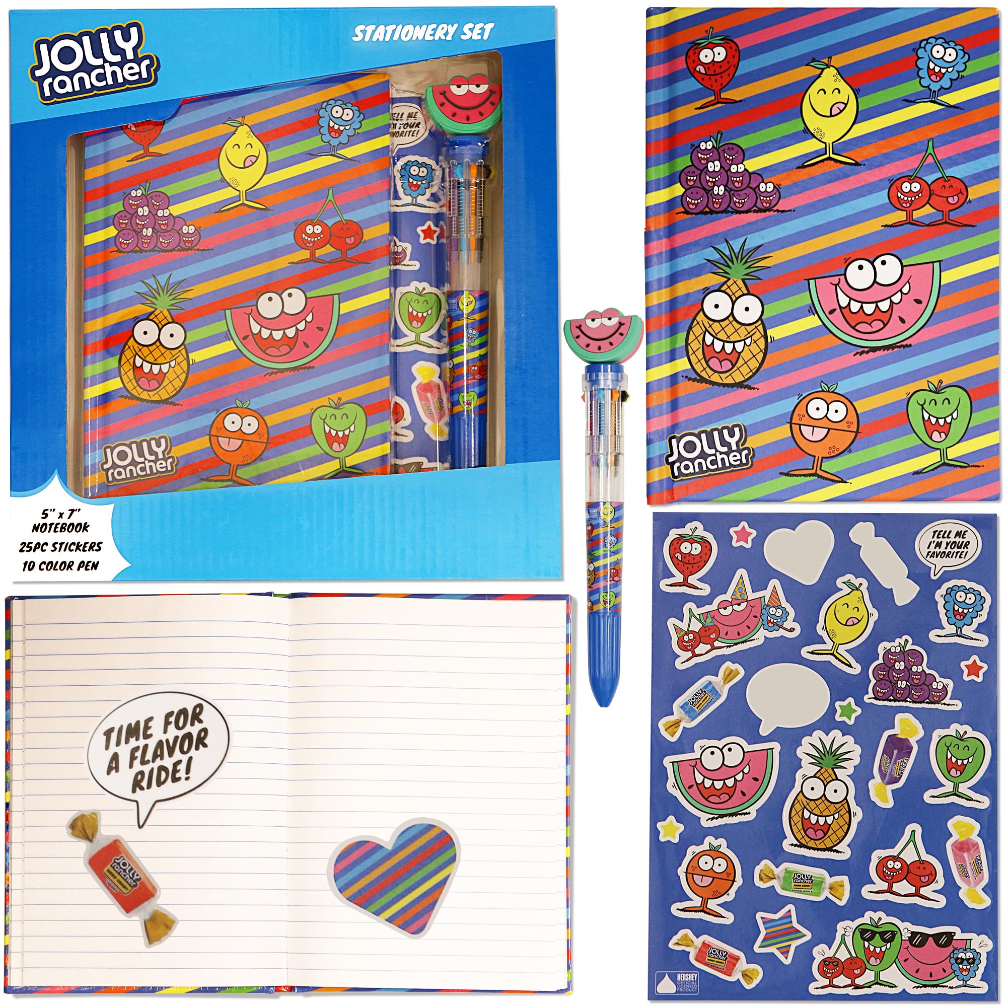 Jolly Rancher Notebook Set for Kids - Blue with Stickers & Pens | Birthday Gift for 6-8 Year Olds | School & Creative Writing