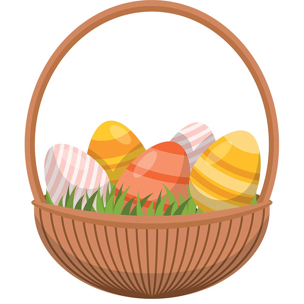 Easter Basket with Eggs Cardboard Cutout - DIY Easter Decorations for Home, Party, Classroom & Spring Celebrations