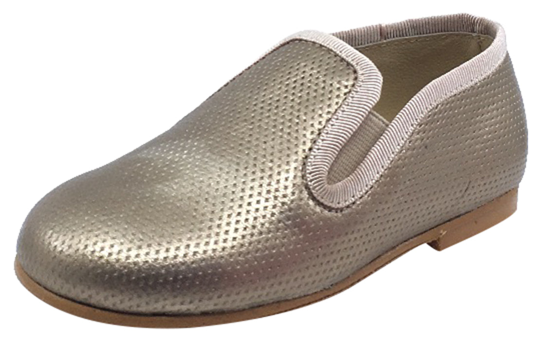 Luccini Slip On Smoking Loafers for Men - Perforated Bronze Leather Casual Shoes | Comfortable & Stylish for Office, Parties & Daily Wear