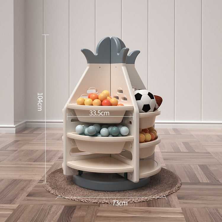 360° Rotating Kids Toy Storage Organizer - Pineapple Themed Bookshelf for Playroom, Nursery & Kids Bedroom Organization