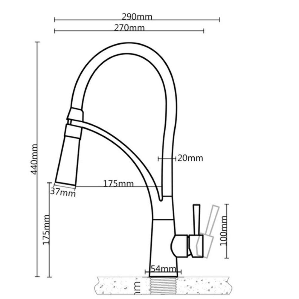 Stainless Steel Chrome LED Kitchen Sink Faucet - Pull Down Swivel Sprayer with Hot/Cold Water Mixer - Perfect for Modern Kitchens & Bathrooms (Deck Mount Installation)