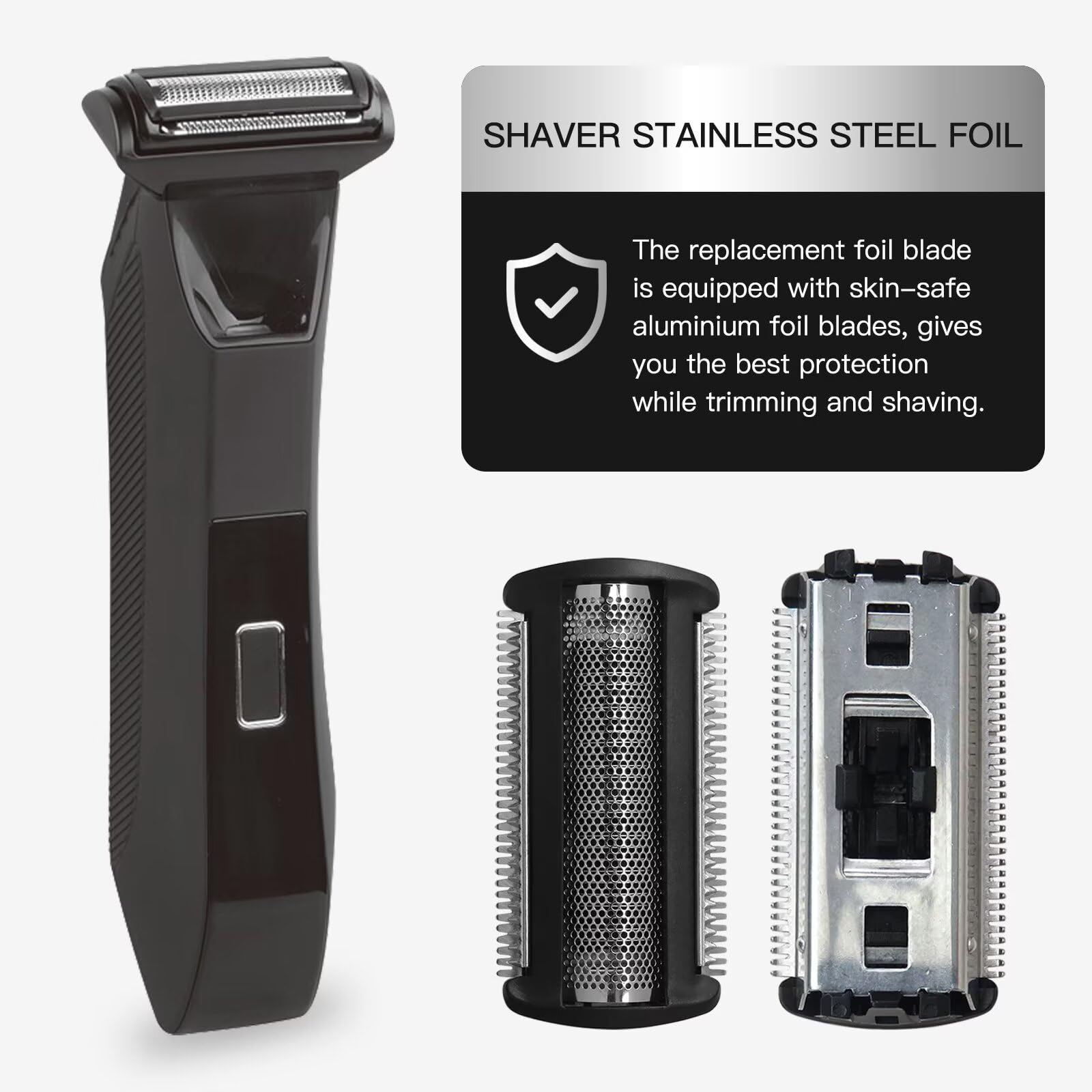 2 Pack Replacement Foil Blades for MANSCAPED The Lawn Mower 5.0 Ultra Hair Trimmer - Stainless Steel Groin & Body Hair Shaver Heads - Precise Close Grooming for Men's Personal Care & Manscaping Routine