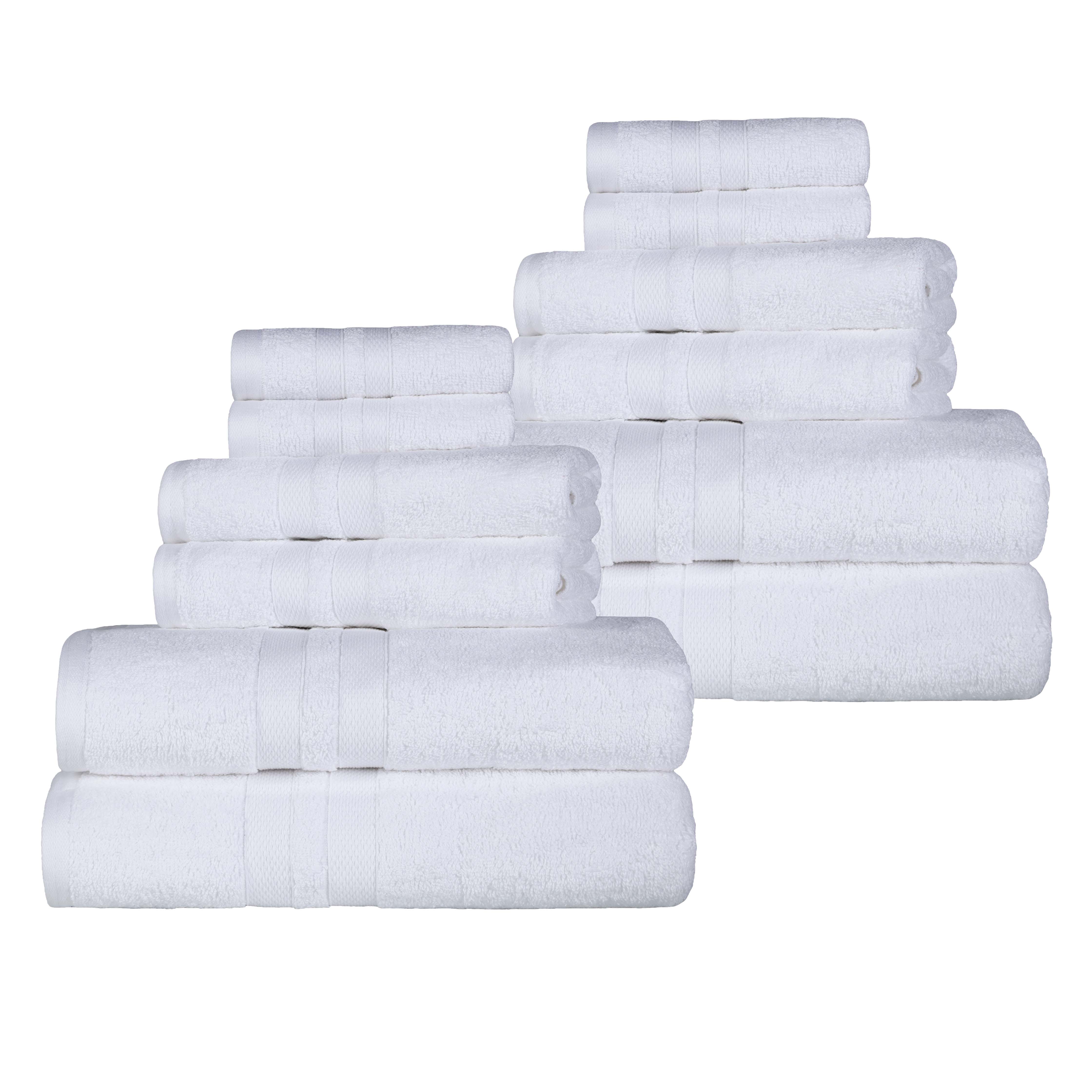 Premium 12-Piece Ultra Soft Cotton Towel Set - Super Absorbent, Quick Drying Bath & Beach Towels for Spa, Gym, Pool, and Home Use