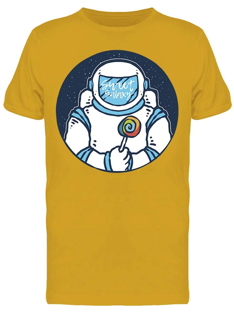 Smartprints Astronaut Holding Candy T-Shirt for Men - Funny Space Themed Graphic Tee for Casual Wear & Gifts