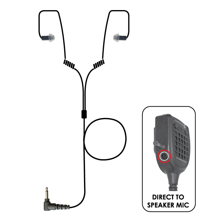 EP1001D Whisper Deuce Dual-Sided Covert Listening Earpiece - Tactical Black or Clear for Surveillance, Security & Undercover Operations