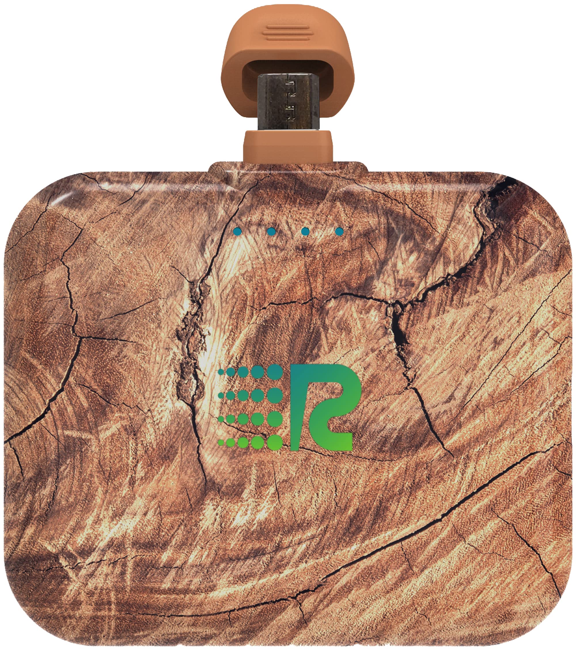 Portable Wireless Charger 2500mAh - Slim Wooden Power Bank with Micro USB for Android, Samsung, Google, OnePlus - Perfect for Travel, Office & Outdoor Charging