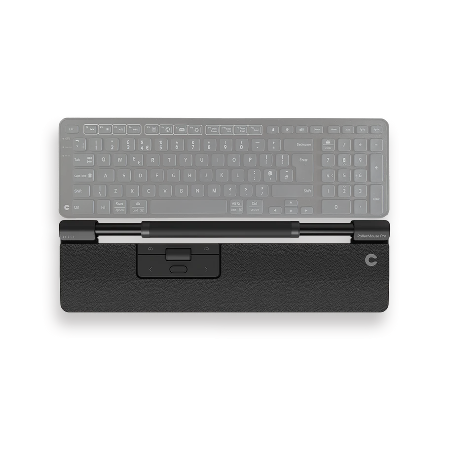 Contour RollerMouse Pro - Ergonomic Vertical Mouse with Slim Vegan Leather Wrist Rest for Comfortable Computer Work - Perfect for Office, Gaming & Graphic Design