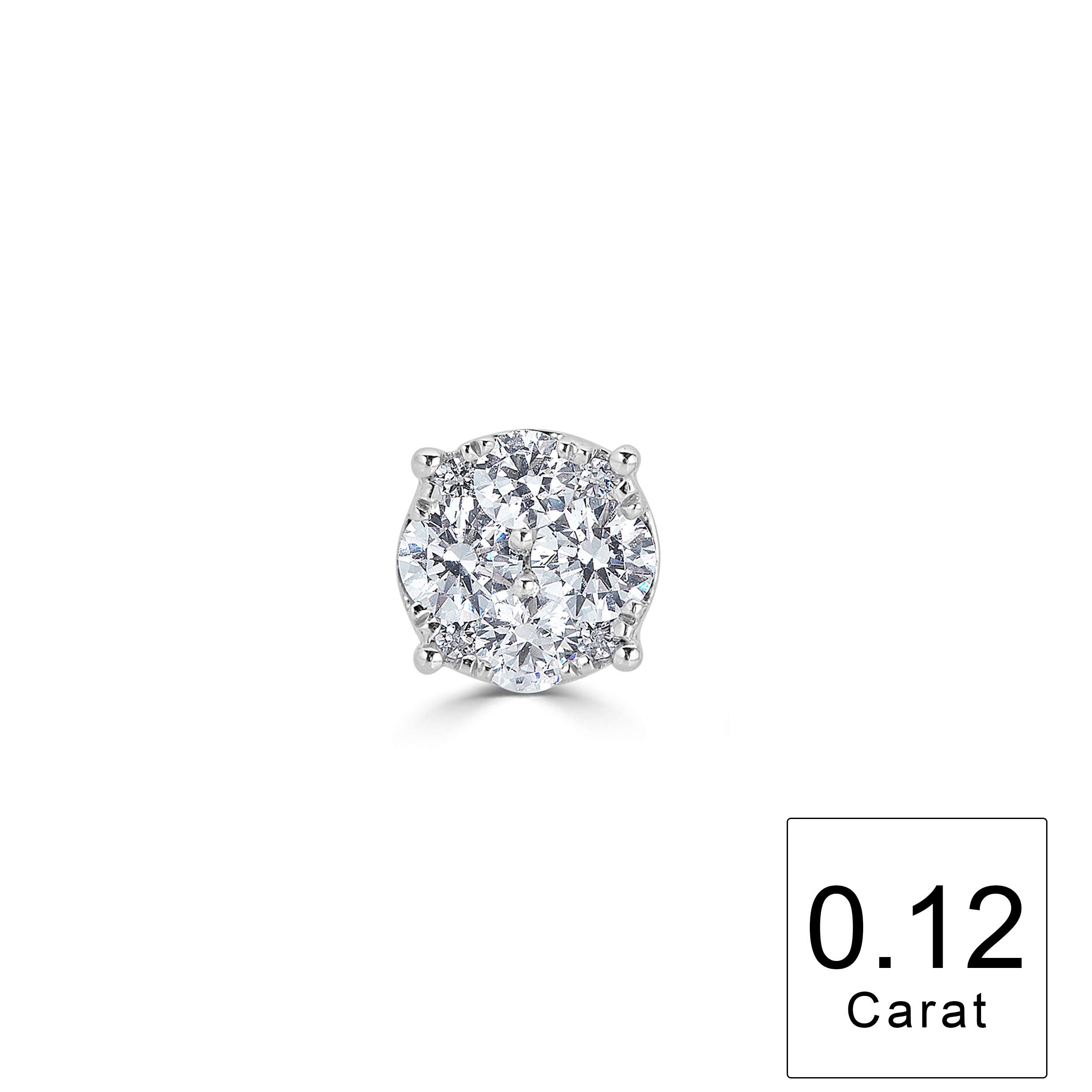 1-Piece Natural Diamond Stud Earrings in 925 Sterling Silver for Men & Women - Perfect for Weddings, Anniversaries & Everyday Elegance
