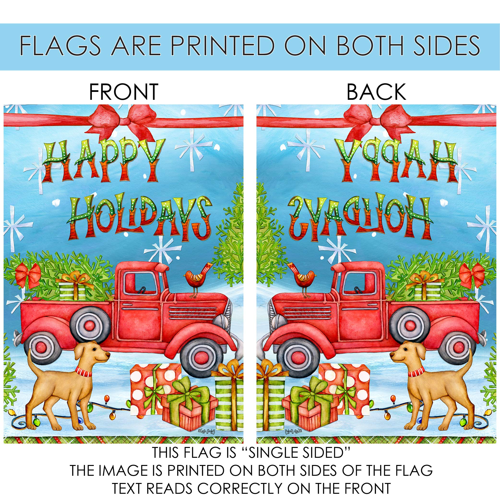Toland Home Garden 1012416 Double Sided Christmas Flag 28x40 Inch - Outdoor Holiday Yard Decoration for House, Garden & Seasonal Celebrations - Perfect for Christmas Delivery, Front Porch Decor & Festive Home Display