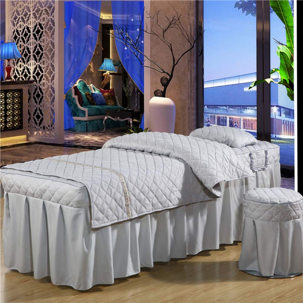 Premium Massage Table Sheets Set with Face Rest Hole - 4-Piece Beauty Bed Cover for Massage Therapy & Acupuncture - 70x190cm (28x75inch) - Ideal for Spas, Salons & Home Massage Sessions
