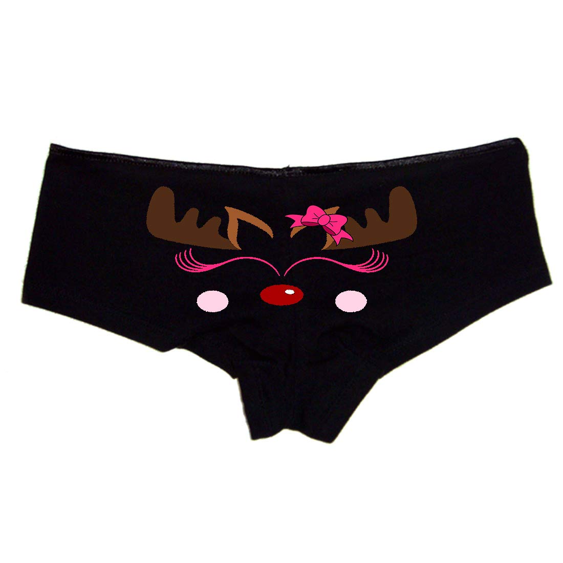 Reindeer Christmas Boy Shorts Panties - Festive Holiday Booty Shorts for Women - Perfect for Christmas Parties & Gifts