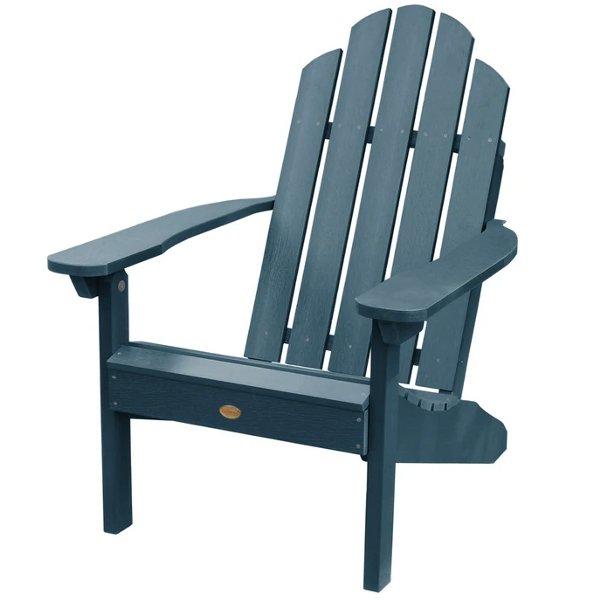 Adirondack Classic Westport Chair with Folding Ottoman - Premium Outdoor Patio Furniture for Backyard, Garden, Poolside Relaxation - Comfortable & Durable All-Weather Resin Wicker Lounge Chair Set