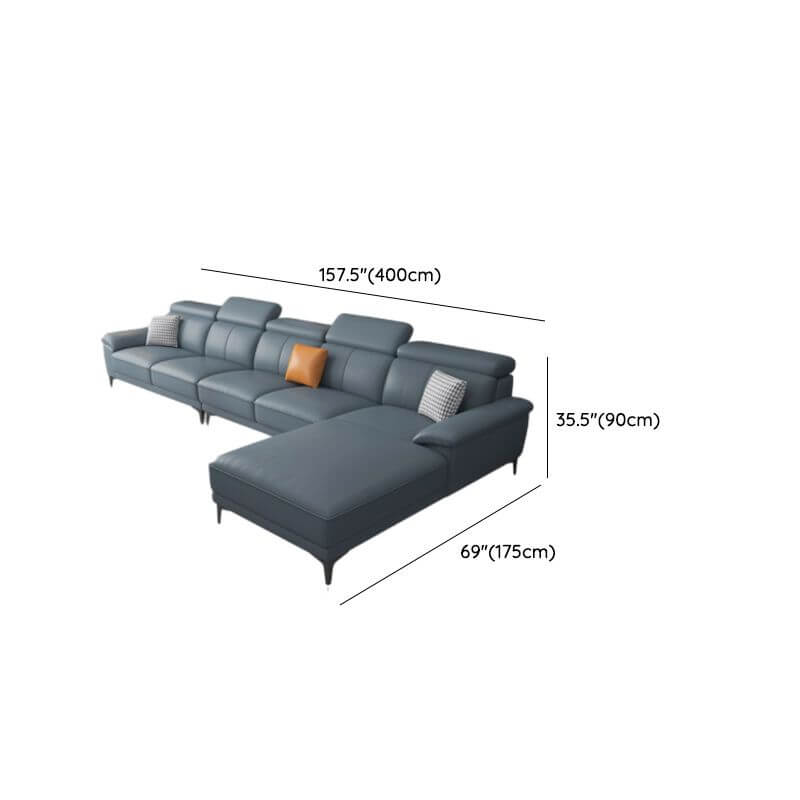 L-Shaped & Straight Sectional Sofa with Chaise Lounge - Right-Hand Facing Modern Living Room Furniture for Small Spaces & Home Theater Seating