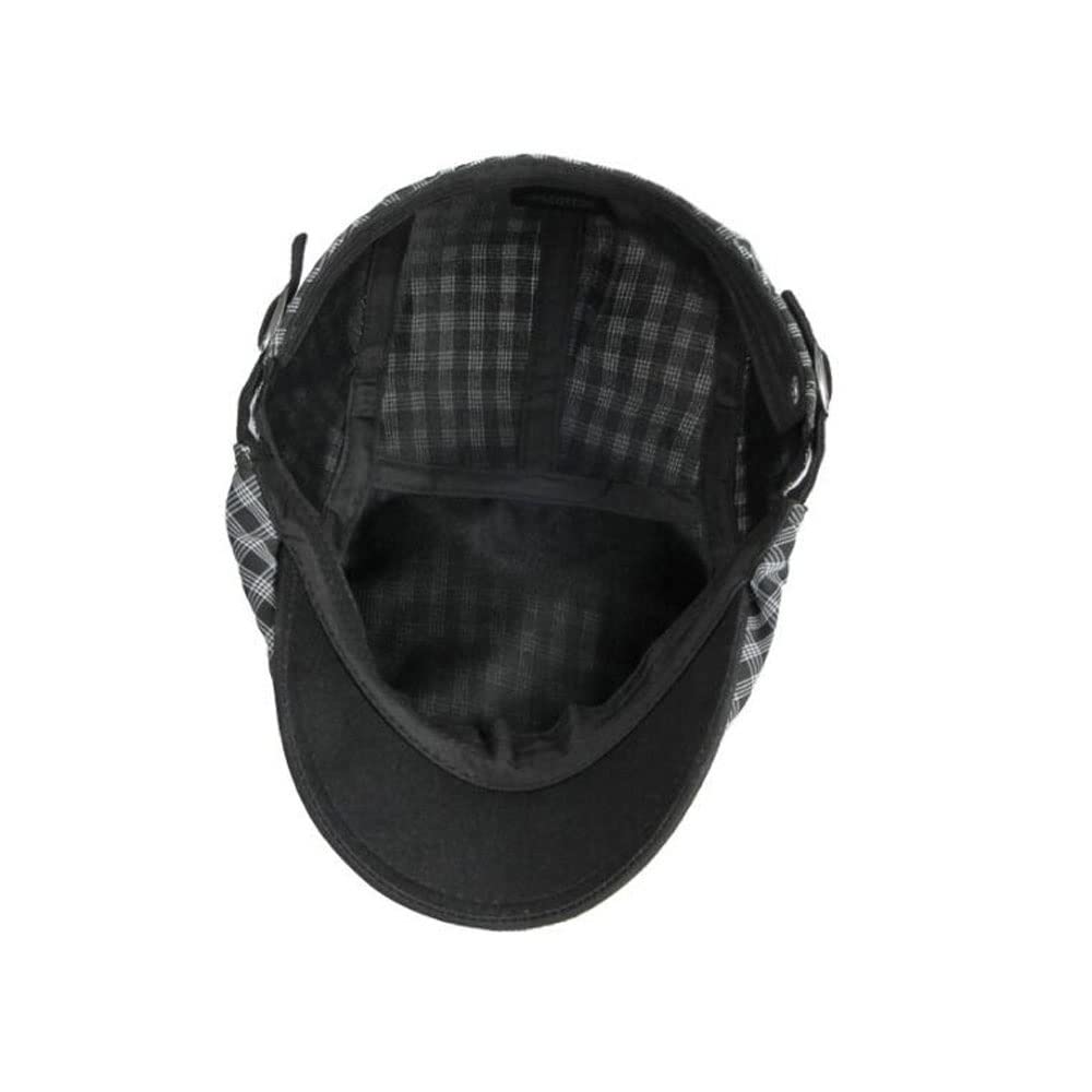 Stylish Unisex Plaid Cotton Flat Cap - Adjustable Beret Sun Hat for Men & Women (55-60cm) - Perfect for Summer, Spring & Outdoor Activities