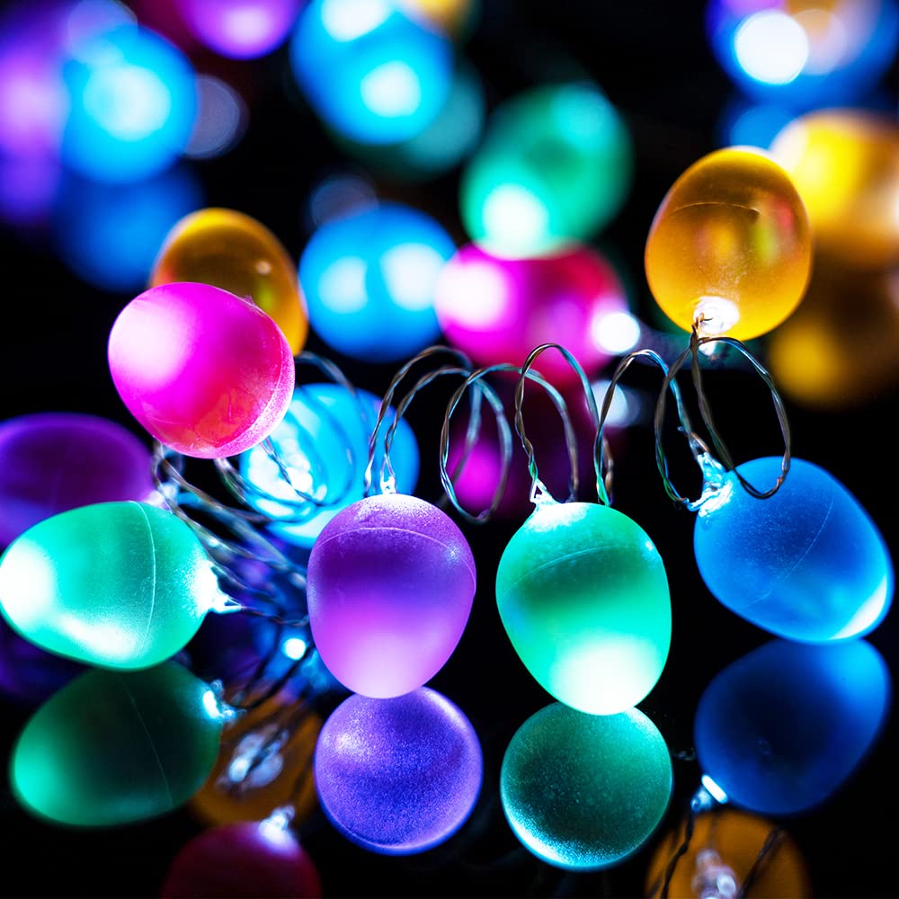 BOHON 10ft 30LED Easter Fairy Lights - Remote Battery String Lights for Outdoor Party Decor