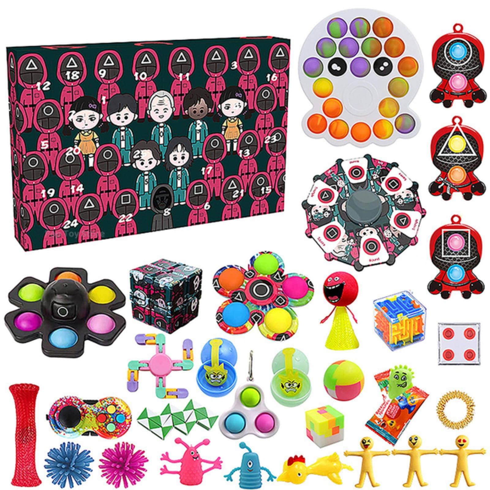 2021 New Christmas Advent Calendar for Kids - 24 Days Countdown Xmas Toy with Push Bubbles, Holiday Gift for Boys & Girls | Perfect for Christmas Countdown, Stocking Stuffers & Holiday Party Favors