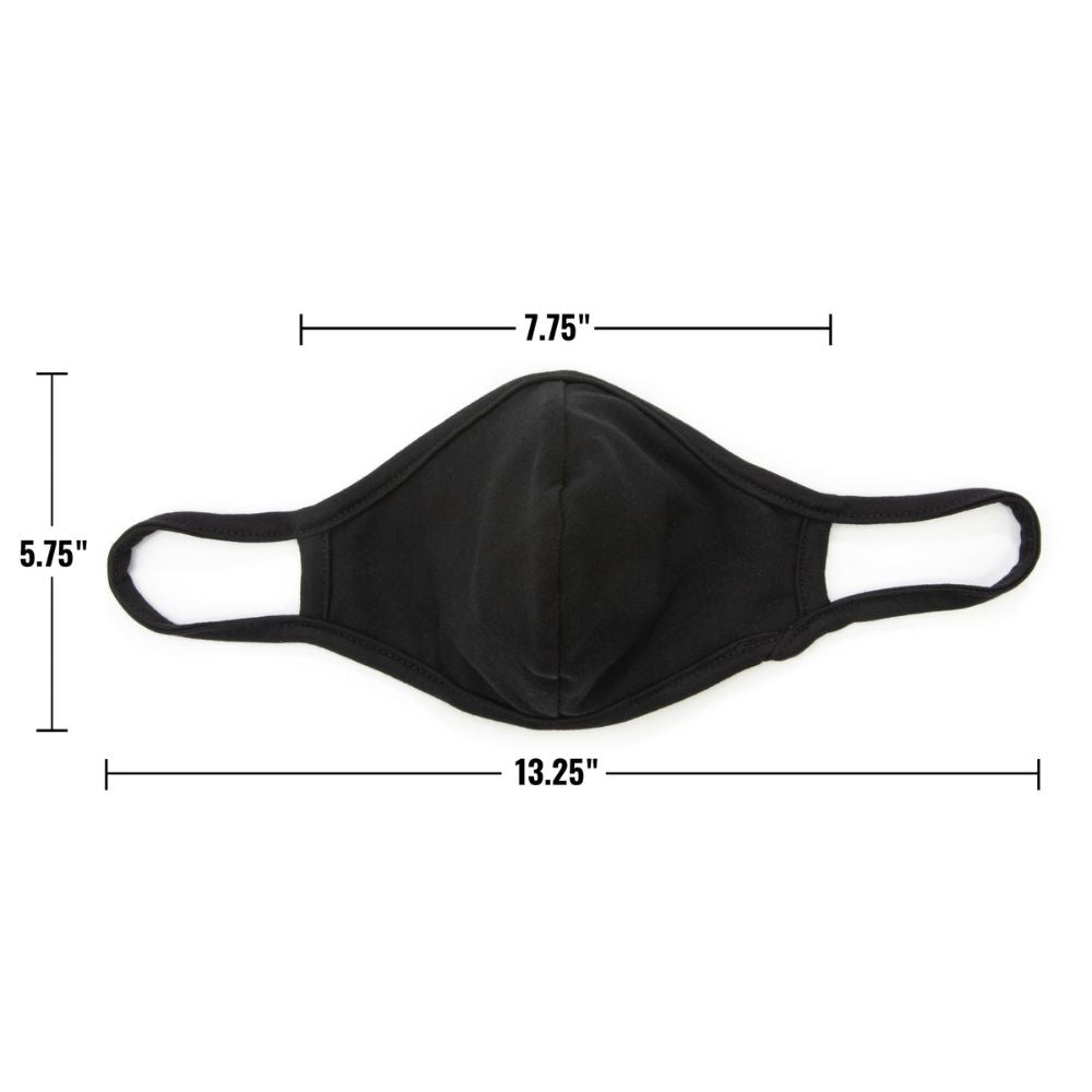 212 Performance CFME 05 000 Washable Cotton Face Mask with Adjustable Ear Loops - Breathable & Reusable Black Face Cover for Daily Use, Workouts, and Travel Protection