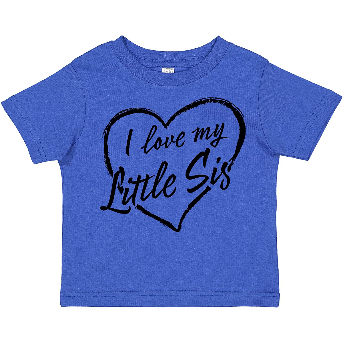 Inktastic I Love My Little Sis Black Chalk Heart Toddler T-Shirt - Cute Sibling Matching Outfit for Toddler Girls & Baby Sisters