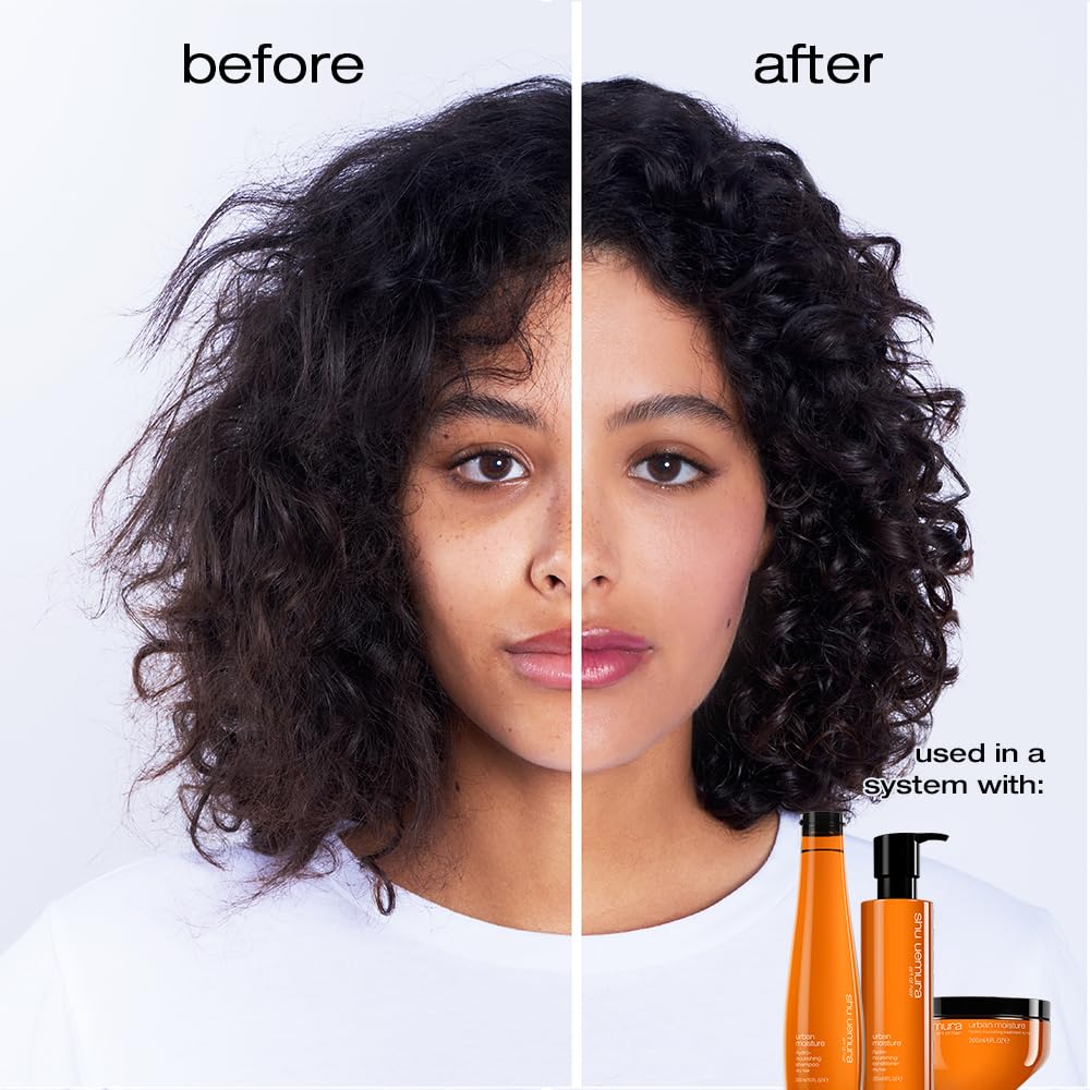 Shu Uemura Urban Moisture Hydrating Shampoo & Conditioner Set for Dry Damaged Hair - Deep Moisture Treatment to Reduce Frizz & Boost Shine | Salon-Quality Hair Care for Daily Use & Professional Styling