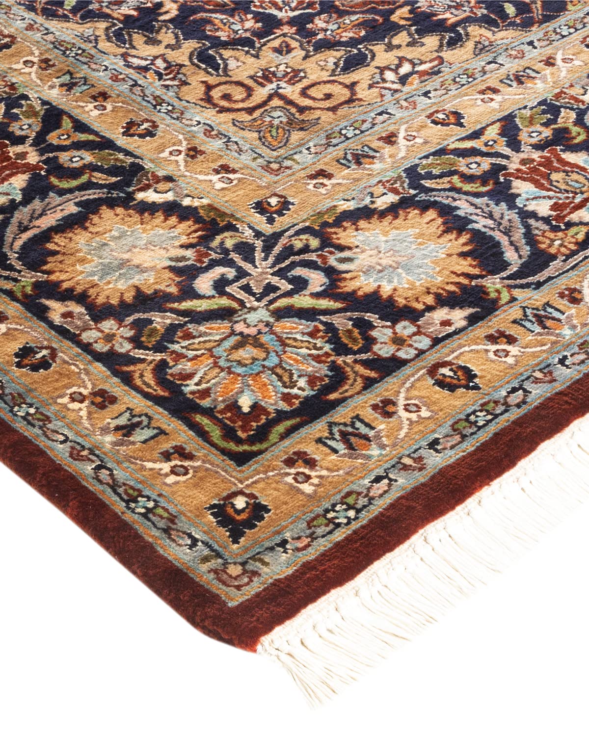Handmade Wool Oriental Mogul Brown 6x9 Area Rug - Traditional Hand-Knotted Solo Rugs for Living Room, Bedroom & Dining Room Decor
