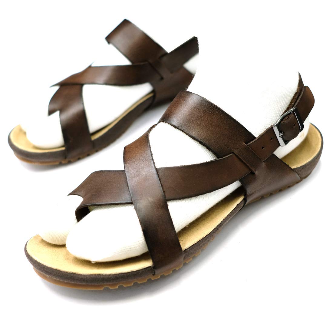 **Harrsidanzar Genuine Leather Sandals for Men – Adjustable Strap Outdoor Sandals – Comfortable & Durable Leather Footwear – Perfect for Hiking, Beach & Casual Wear**