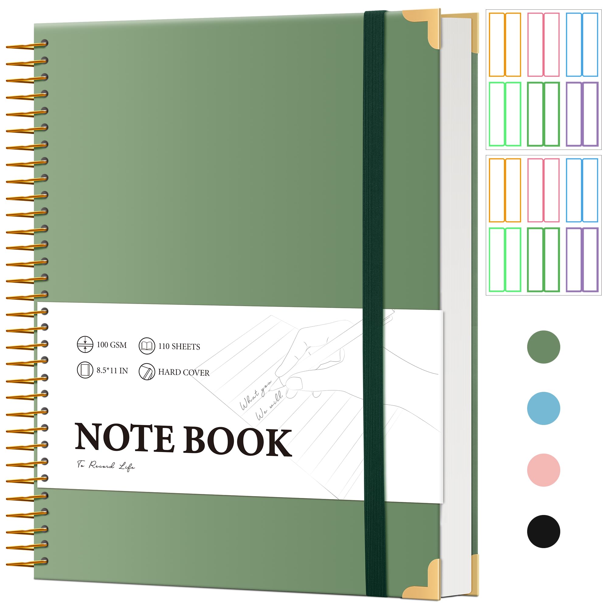 Premium A4 Hardcover Spiral Notebook - 8.5