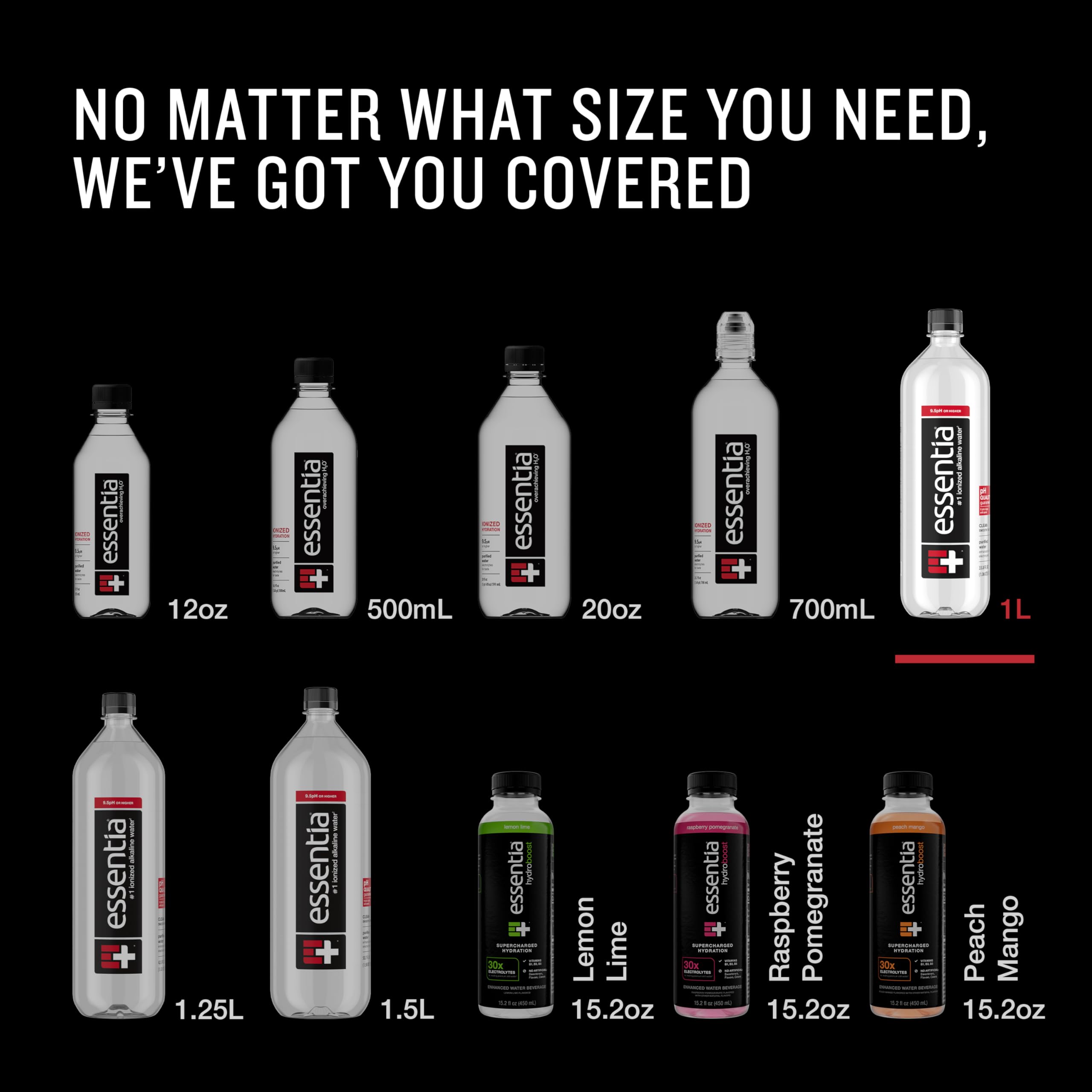 Essentia Alkaline Water 1 Liter Bottle - 99.9% Pure, Electrolyte Infused, pH 9.5+ for Smooth Taste | Hydration for Fitness, Yoga & Daily Wellness | Ionized Alkaline Water for Active Lifestyle