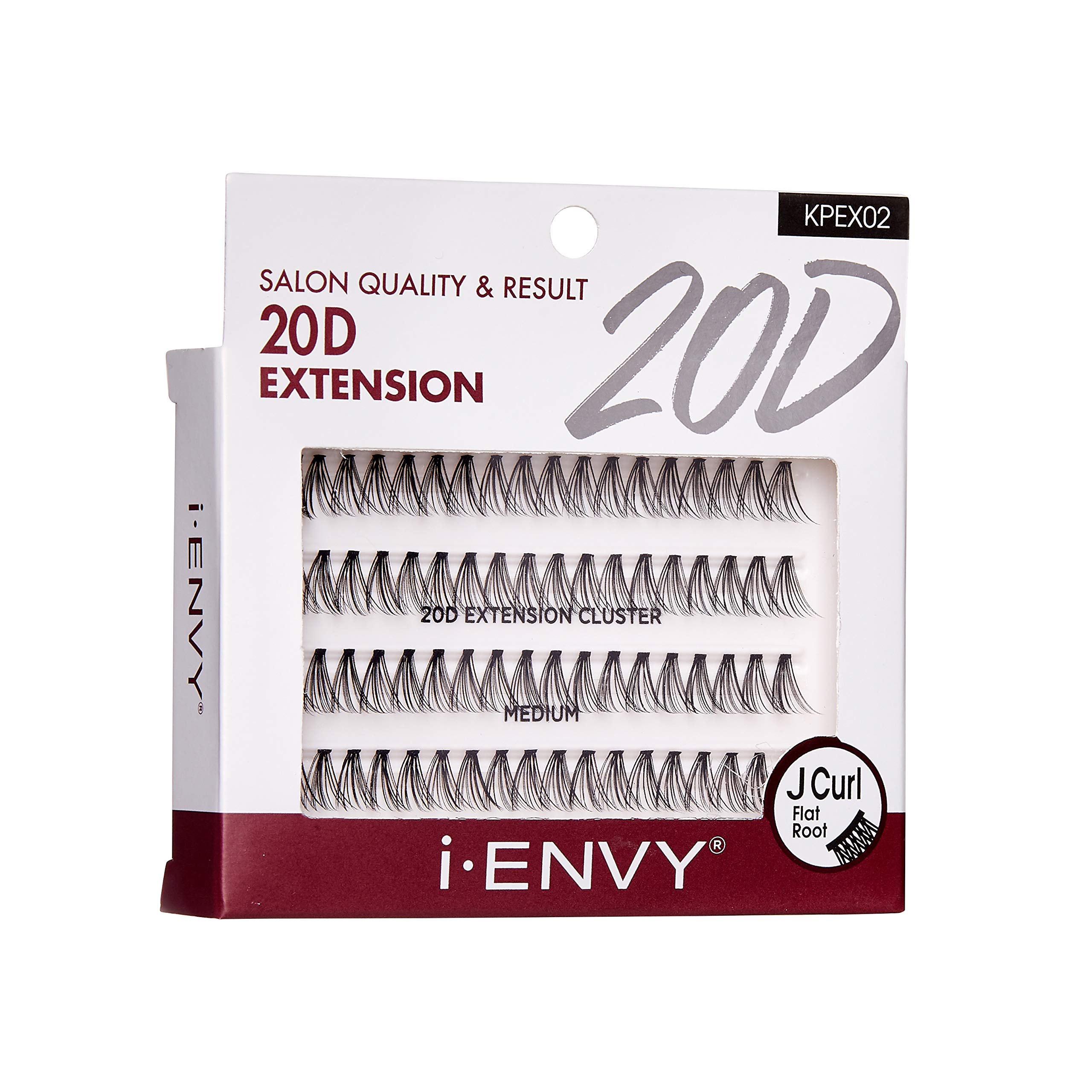 i-ENVY 20D Cluster Eyelash Extensions - Medium Length, 2 Pack - Flat Root for Seamless DIY Application | Natural Looking Lashes for Everyday Wear & Special Occasions