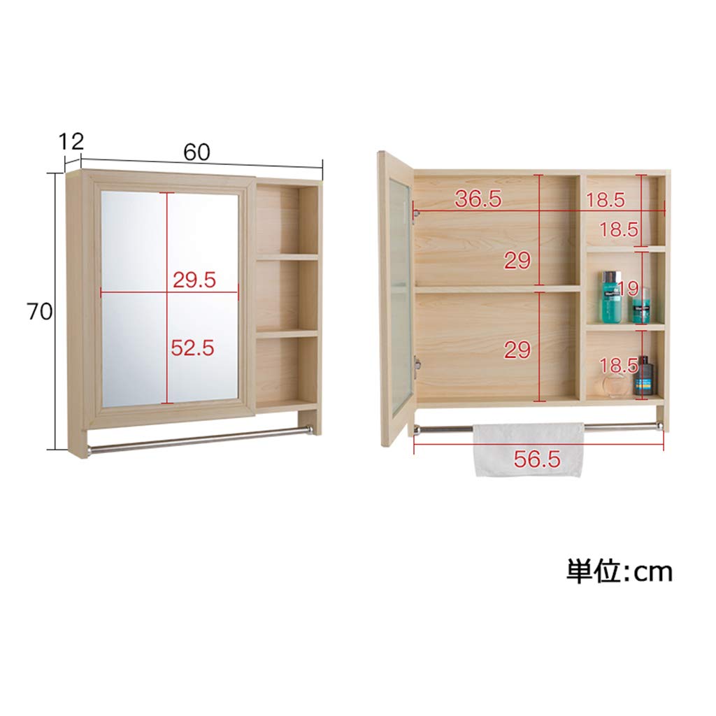 Large Wooden Wall Mounted Bathroom Medicine Cabinet with Mirror - 24 Inch Rustic Storage Cabinet for Bath Essentials, Makeup & Toiletries - Perfect for Home Bathroom Organization and Vanity Mirror Storage
