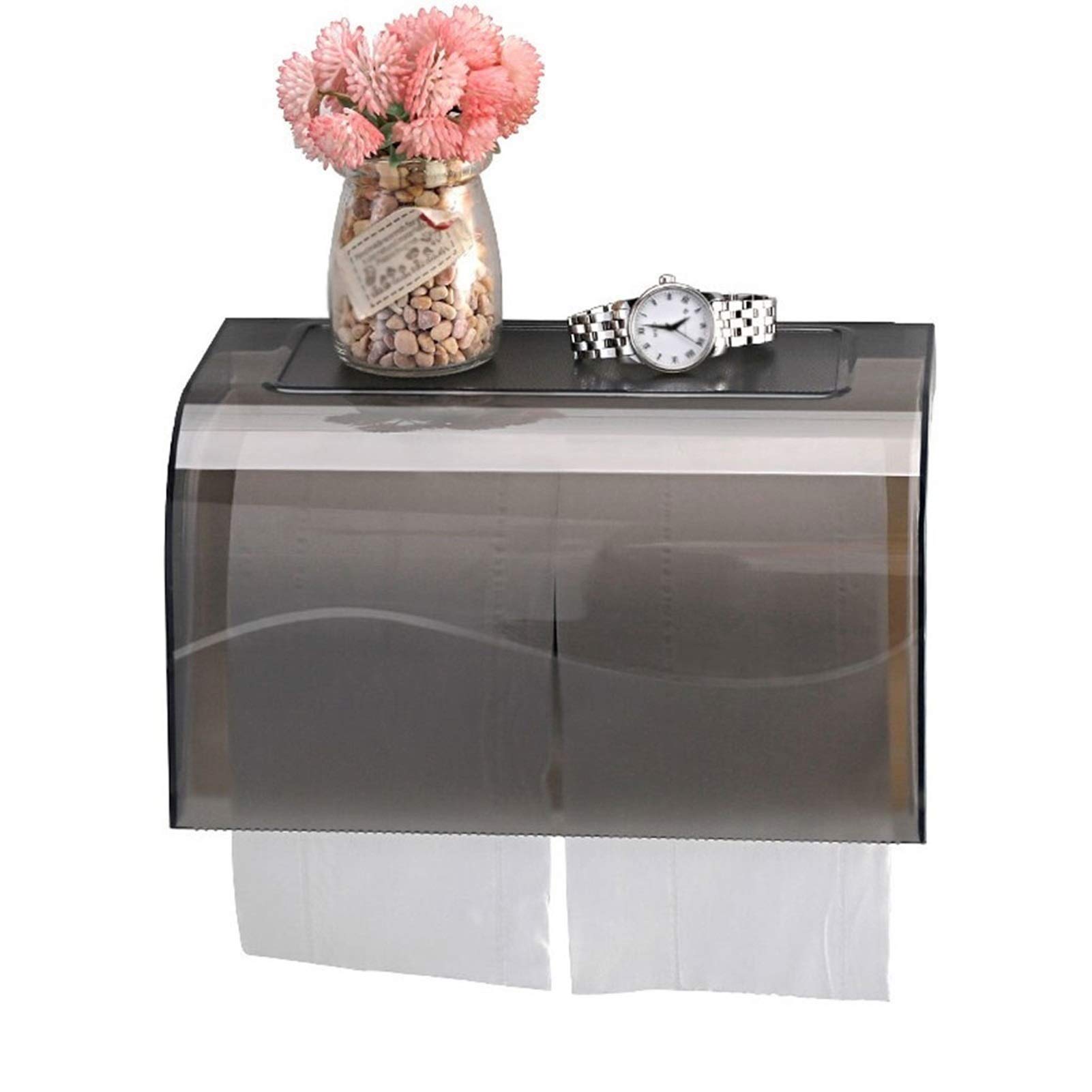 Waterproof Wall-Mounted Toilet Paper Holder - Bathroom Tissue Roll Storage Shelf with No Punching Needed, Space-Saving Toilet Paper Stand for Small Bathrooms and RVs