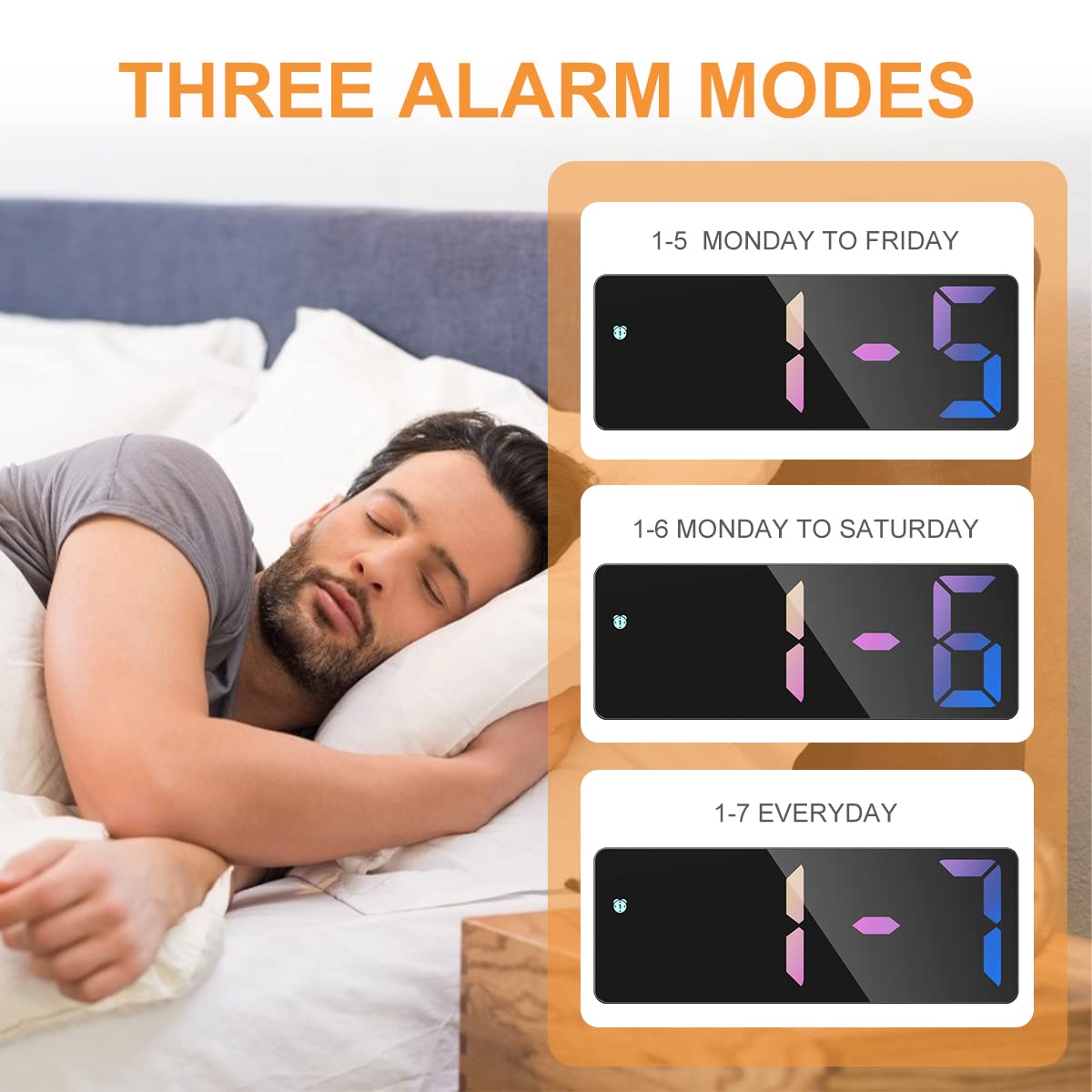 JXTZ Digital Alarm Clock with Rainbow LED Display - Adjustable Brightness, Temperature, Snooze & Voice Control - 12/24H Format for Bedroom, Office, Desk or Under TV - Perfect for Nightstands, Home Decor & Gift Giving