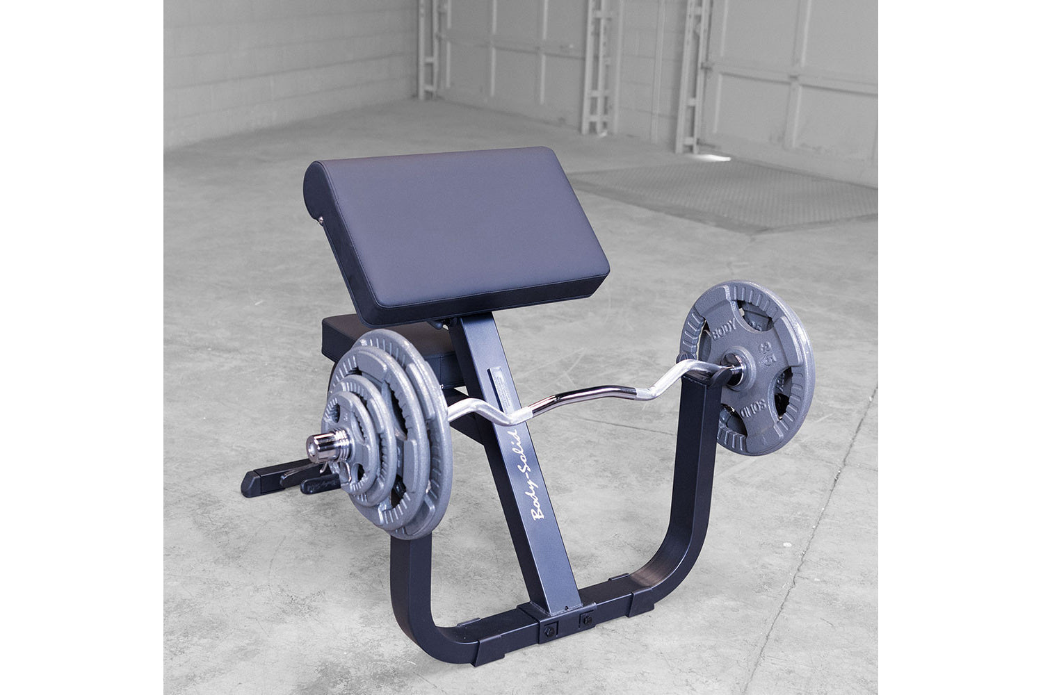 Body Solid GPCB329 Preacher Curl Bench for Biceps Workout - Home Gym & Commercial Use Strength Training Equipment