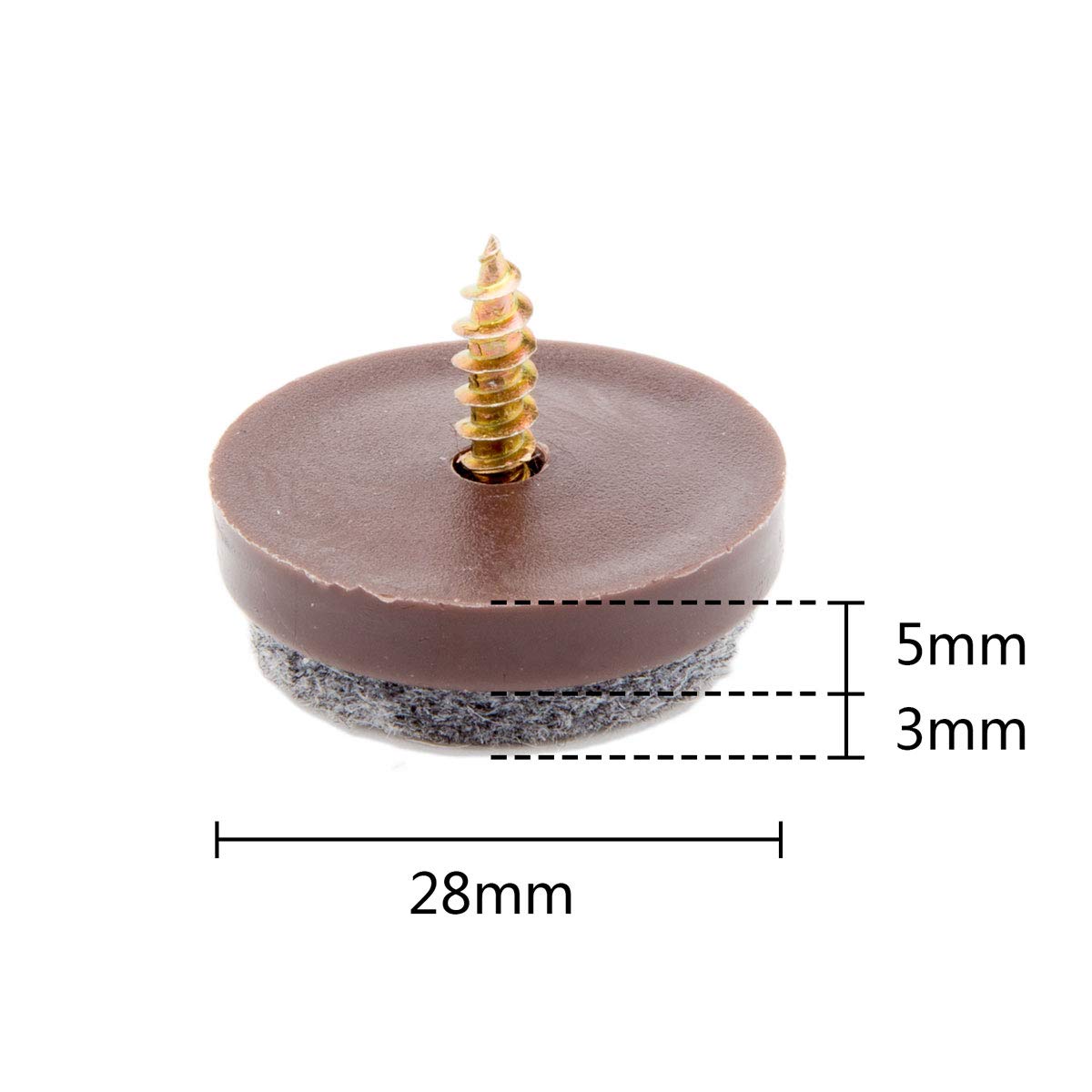 ULIFESTAR Non-Slip Screw-On Felt Furniture Pads - 20 Pack Chair Leg Floor Protectors for Hardwood, Carpet & Tile Floors | Prevents Scratches & Noise | Ideal for Dining Chairs, Office Furniture & Home Decor