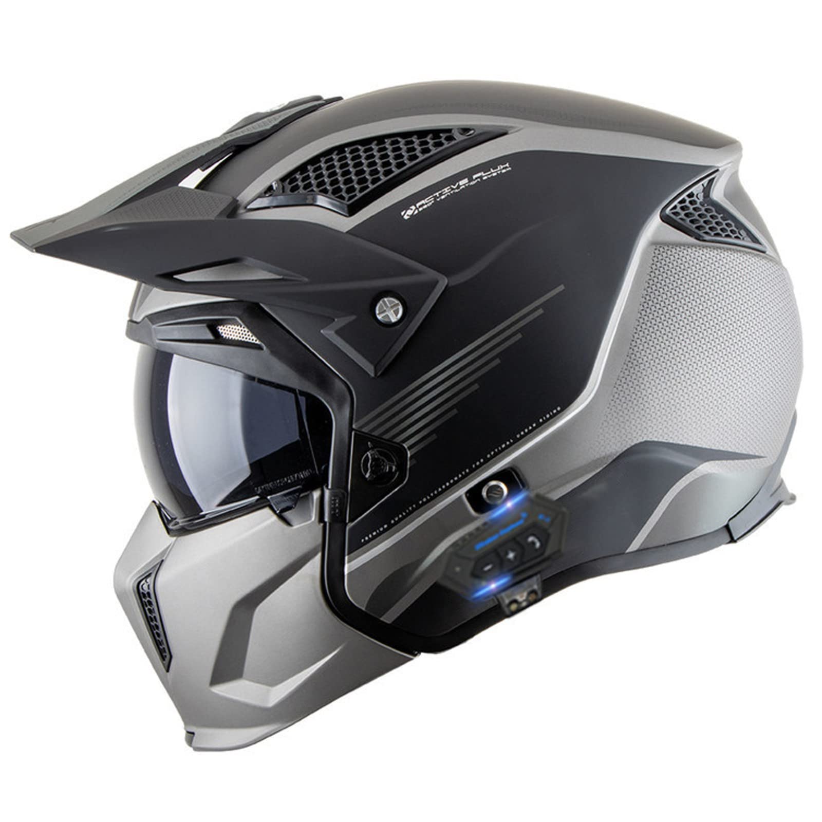 Modular Motorcycle Bluetooth Helmet for Men & Women - Flip Up Motorbike Helmet with Anti-Fog Dual Visor, Built-in Dual Speaker & Mic Headset - ECE Approved (Size F, XL 59-60CM) - Perfect for Commuting, Touring & Adventure Riding