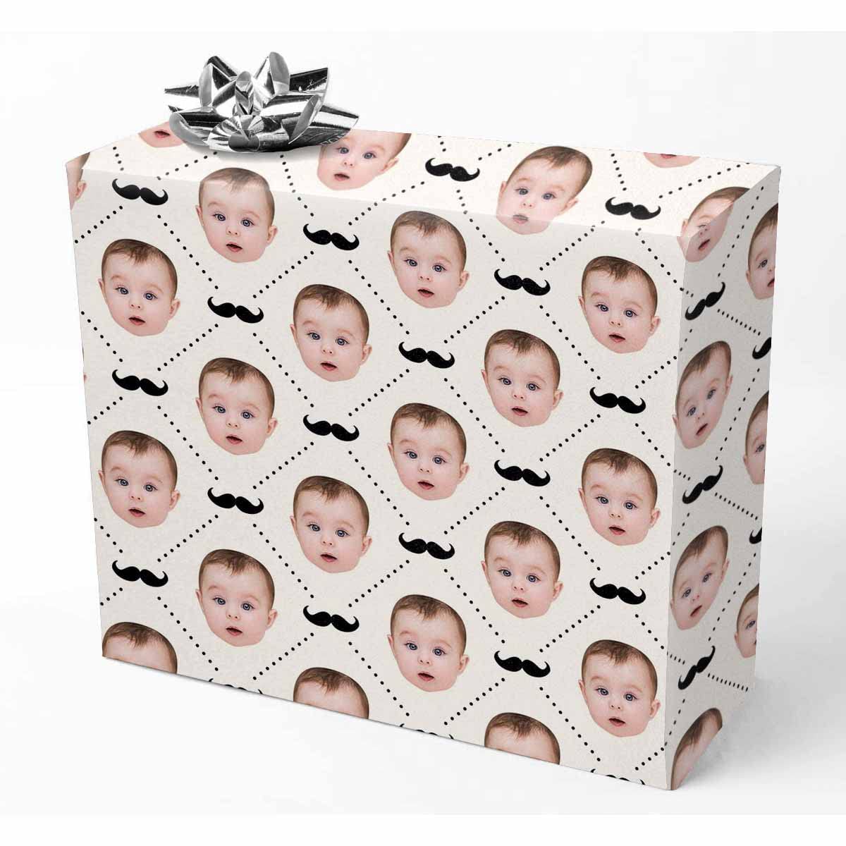 Personalized Father's Day Wrapping Paper with Custom Photo - 2 Rolls of Unique Gift Wrap for Dad, Men's Birthday & Holiday Presents - Perfect for Father's Day Gifts, Anniversary & Special Occasions