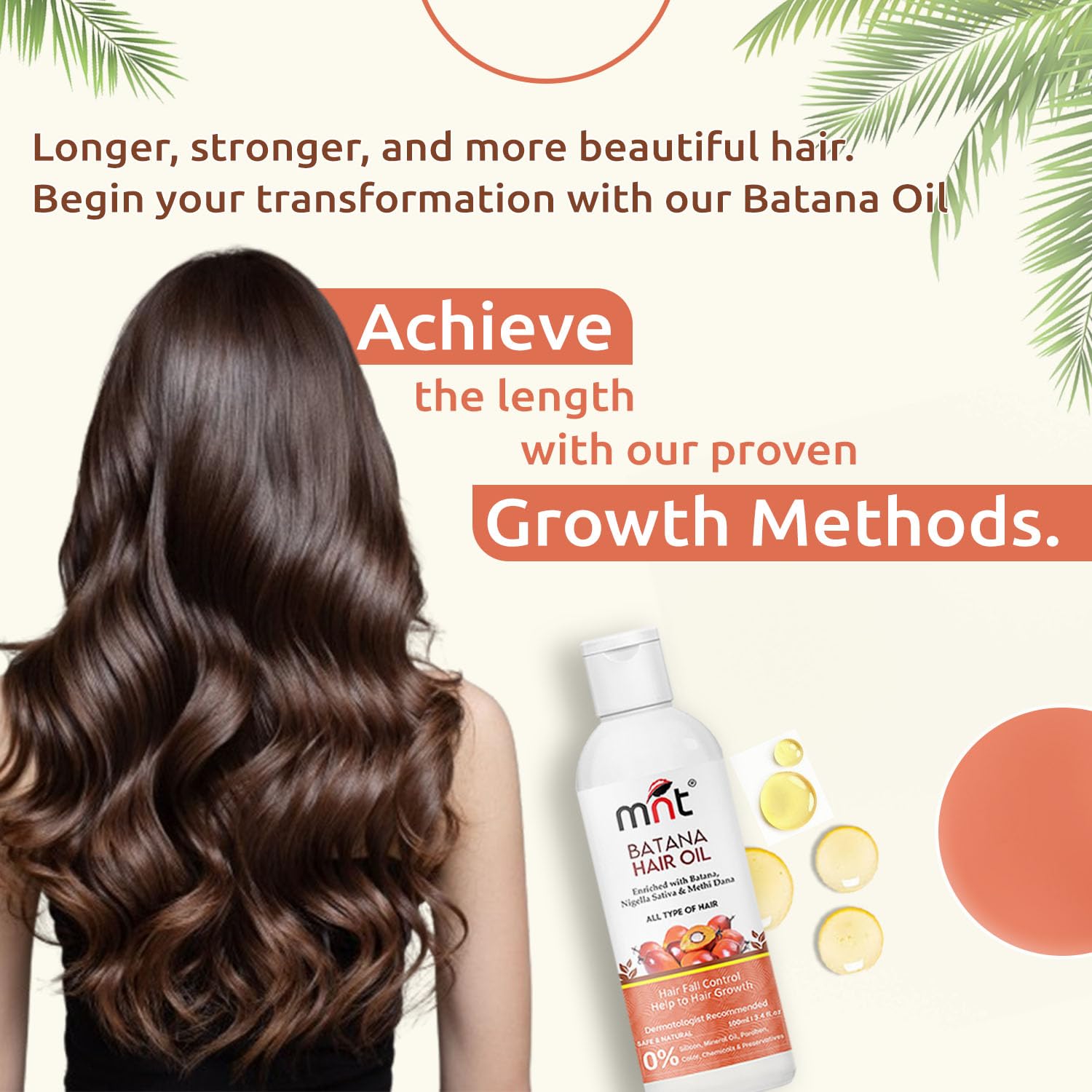 Pure Batana Oil for Hair Growth with Fenugreek & Curry Leaf Extract | 100ml Natural Hair Treatment for Thicker, Shiny, Stronger & Healthy Hair | Stops Hair Fall | Perfect for Daily Scalp Massage & Overnight Hair Mask