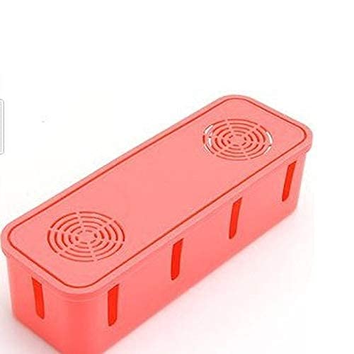 XJZKA Cable Storage Box - Power Strip Organizer, Anti-Dust Charger Socket Case, Network Wire Management Solution for Home & Office (Orange) - Perfect for Desk, TV Stand & Entertainment Center Organization