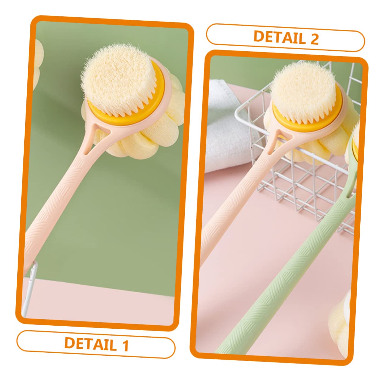 Homoyoyo Long Handle Bath Back Brush for Elderly - Extra Reach Shower Brush with Soft Bristles for Back Scrubbing & Exfoliation | Perfect for Seniors, Limited Mobility & Hard-to-Reach Areas